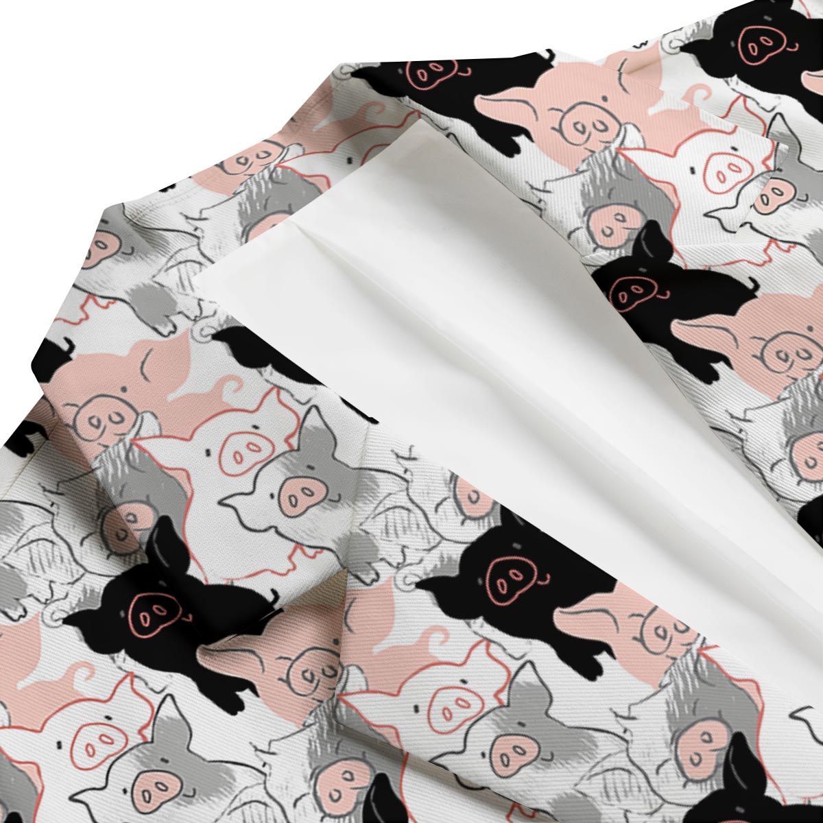 Pig Hand Drawn Pattern Print Men's Blazer-grizzshop