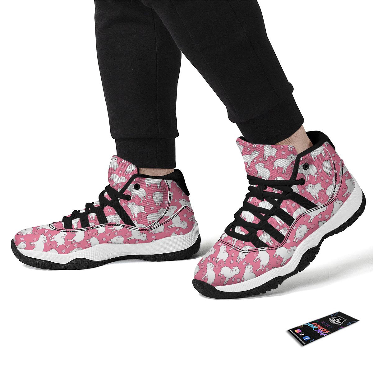 Pig Heart Pattern Print Black Bball Shoes-grizzshop