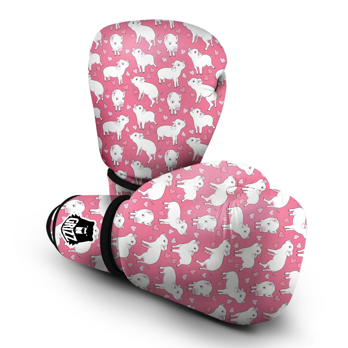 Pig Heart Pattern Print Boxing Gloves-grizzshop