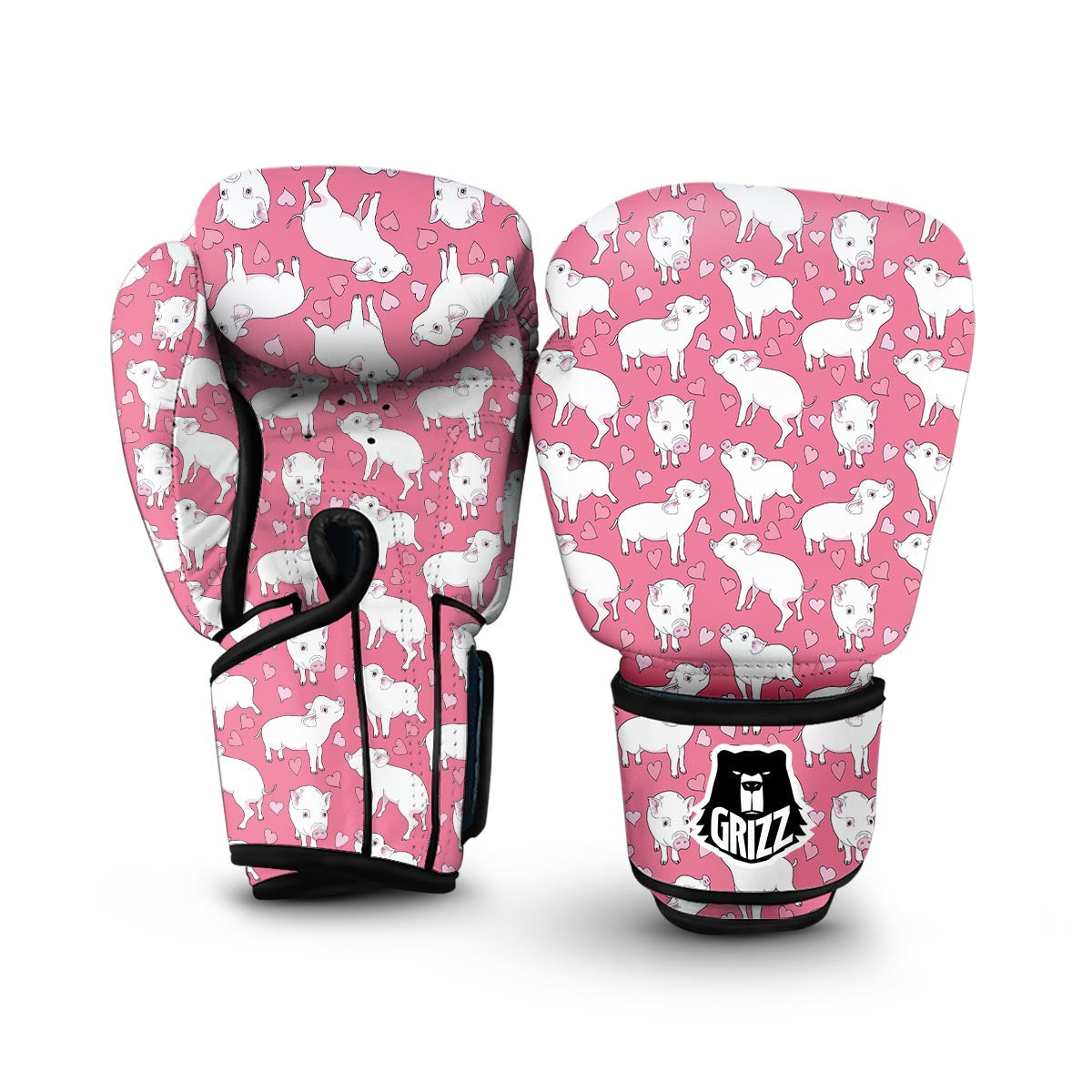 Pig Heart Pattern Print Boxing Gloves-grizzshop