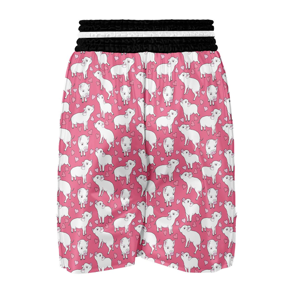 Pig Heart Pattern Print Boxing Shorts-grizzshop
