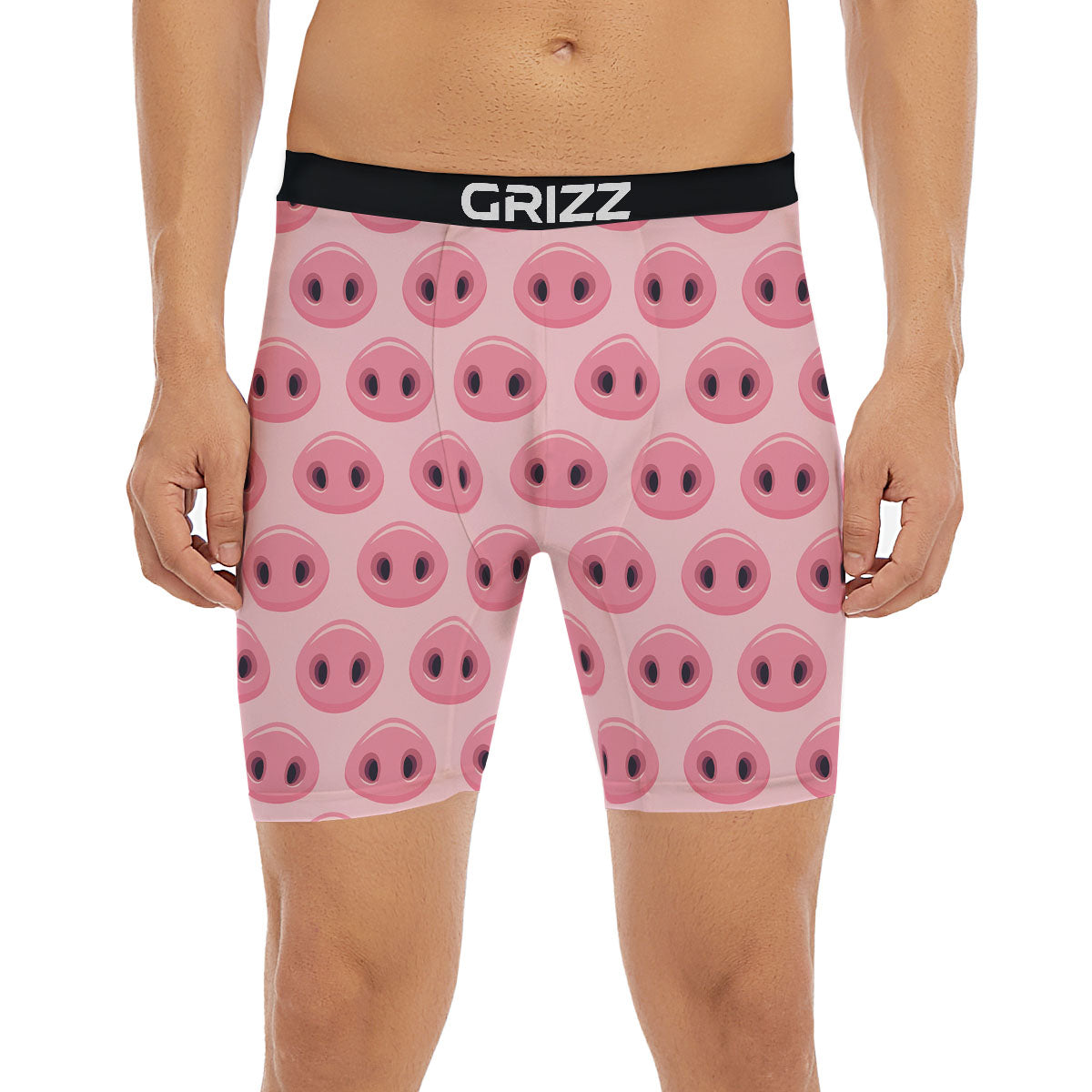 Pig Nose Pink Print Pattern Boxer Briefs-grizzshop