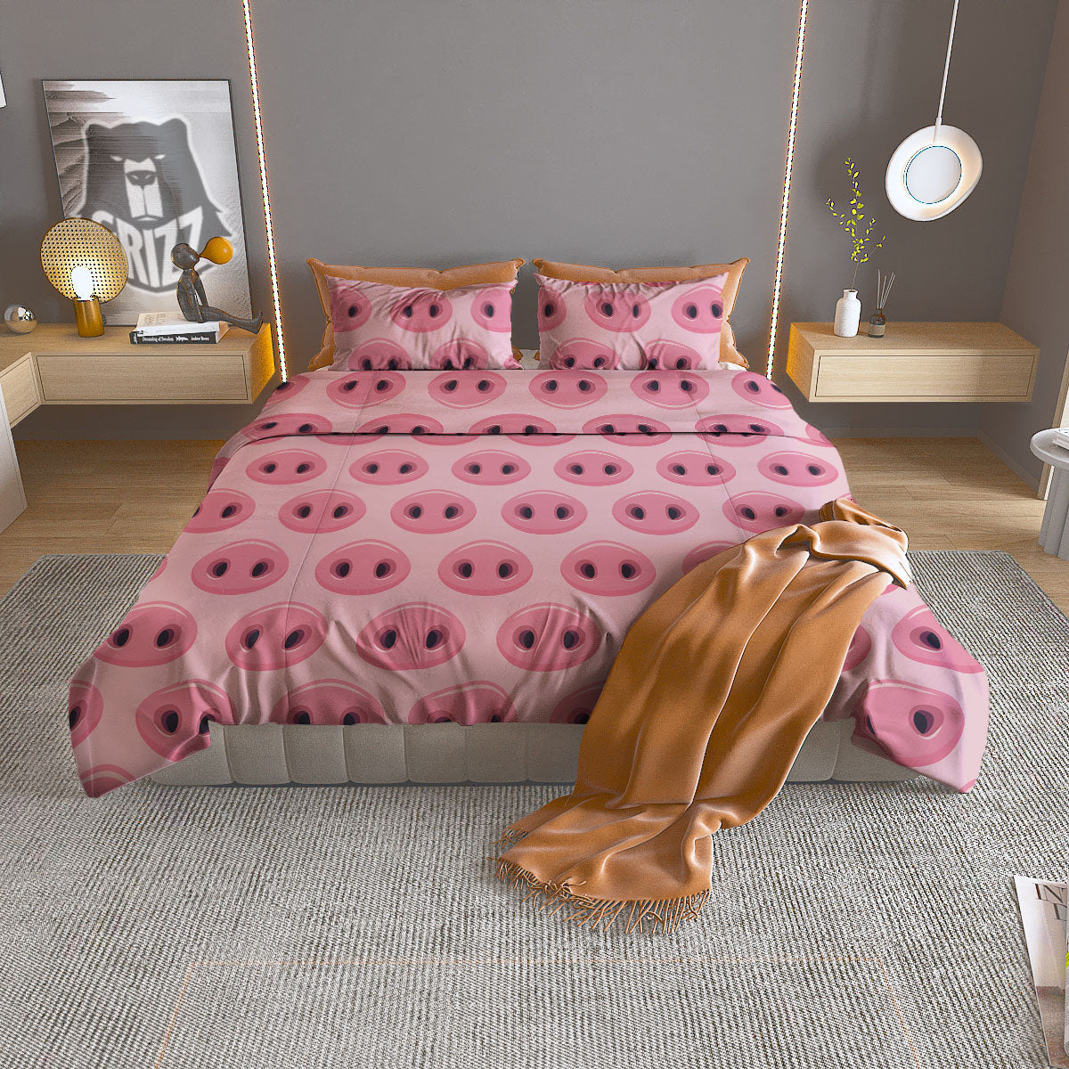 Patchwork Blue Denim Print Pattern Duvet Cover Bedding Set