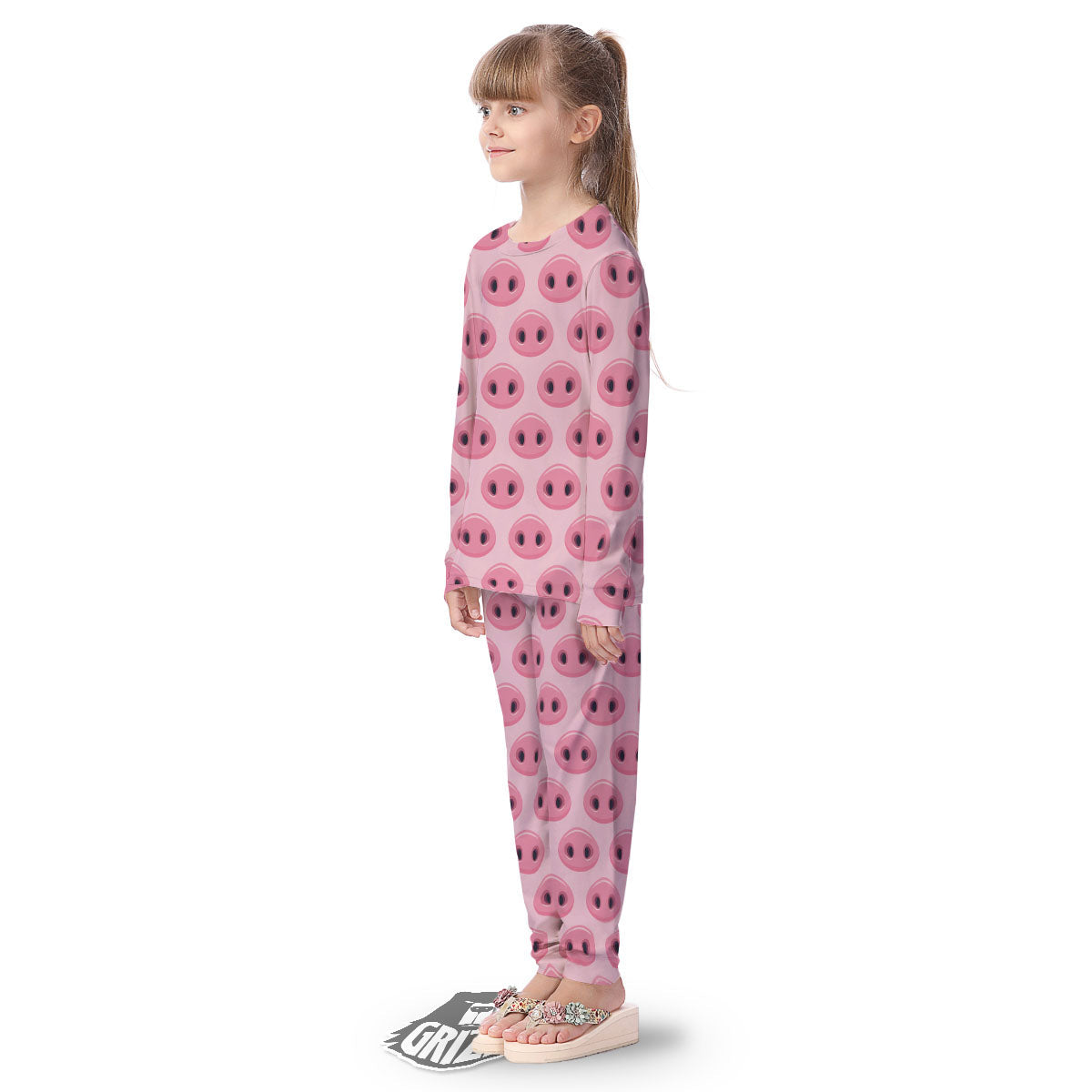 Pig Nose Pink Print Pattern Kid's Pajamas-grizzshop