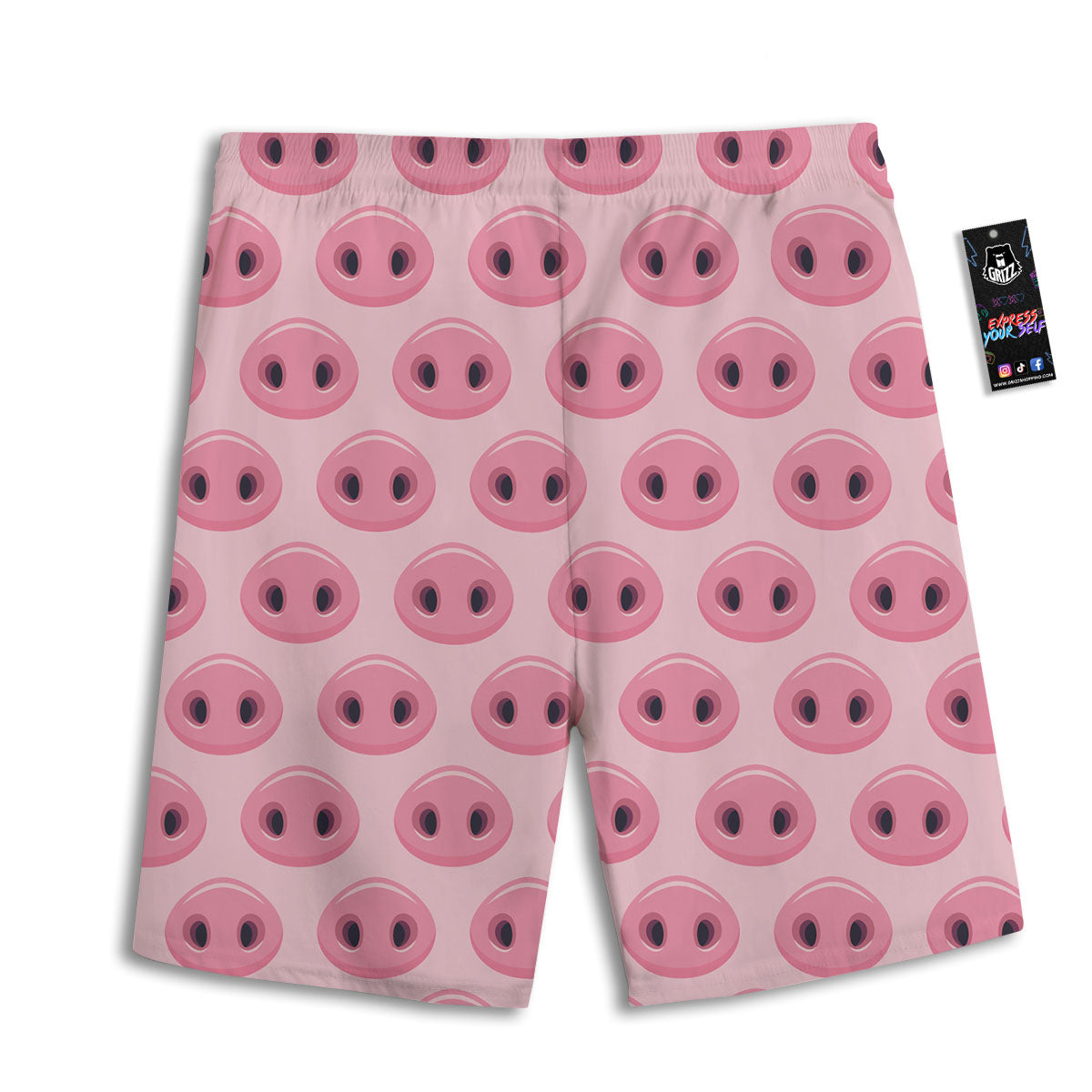 Pig Nose Pink Print Pattern Men's Athletic Shorts
