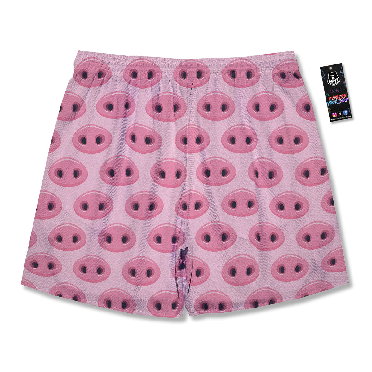 Pig Nose Pink Print Pattern Men's Running Shorts-grizzshop