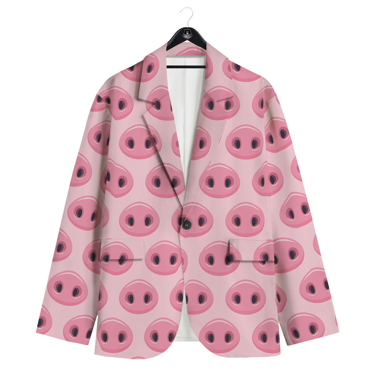 Pig Nose Pink Print Pattern Men's Sport Coat-grizzshop