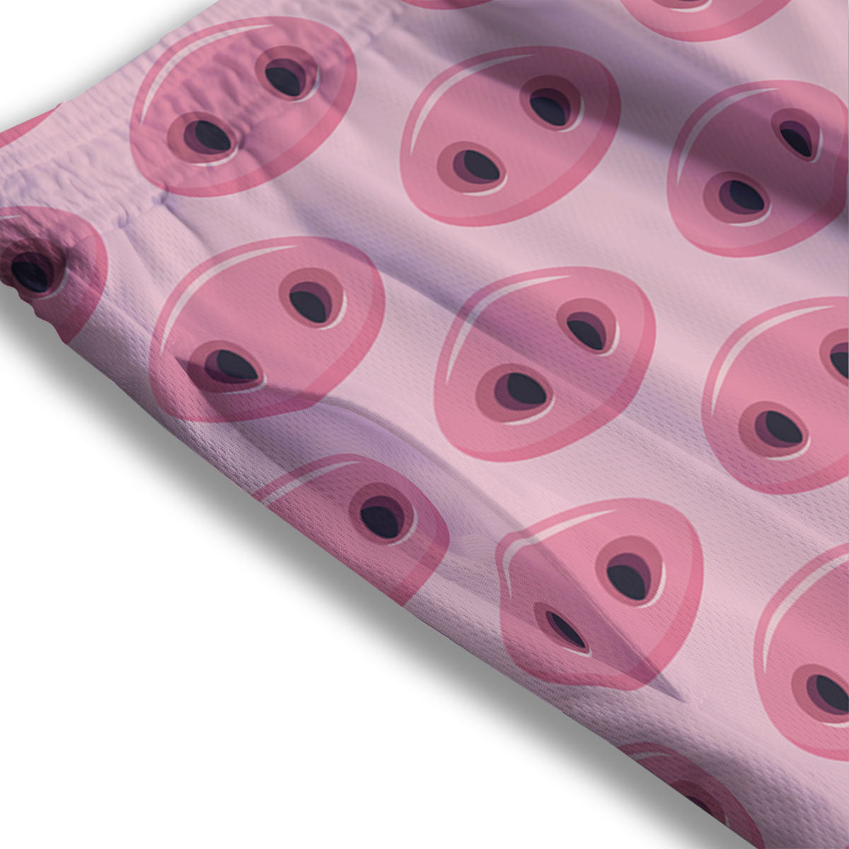 Pig Nose Pink Print Pattern Mesh Shorts