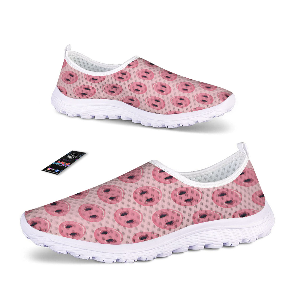 Pig Nose Pink Print Pattern Nurse Shoes-grizzshop