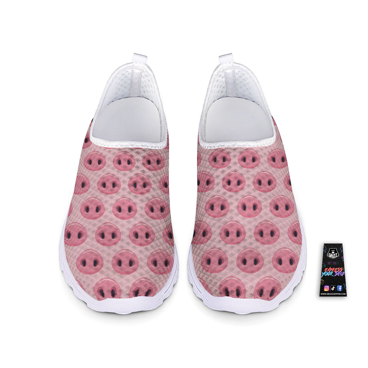 Pig Nose Pink Print Pattern Nurse Shoes-grizzshop