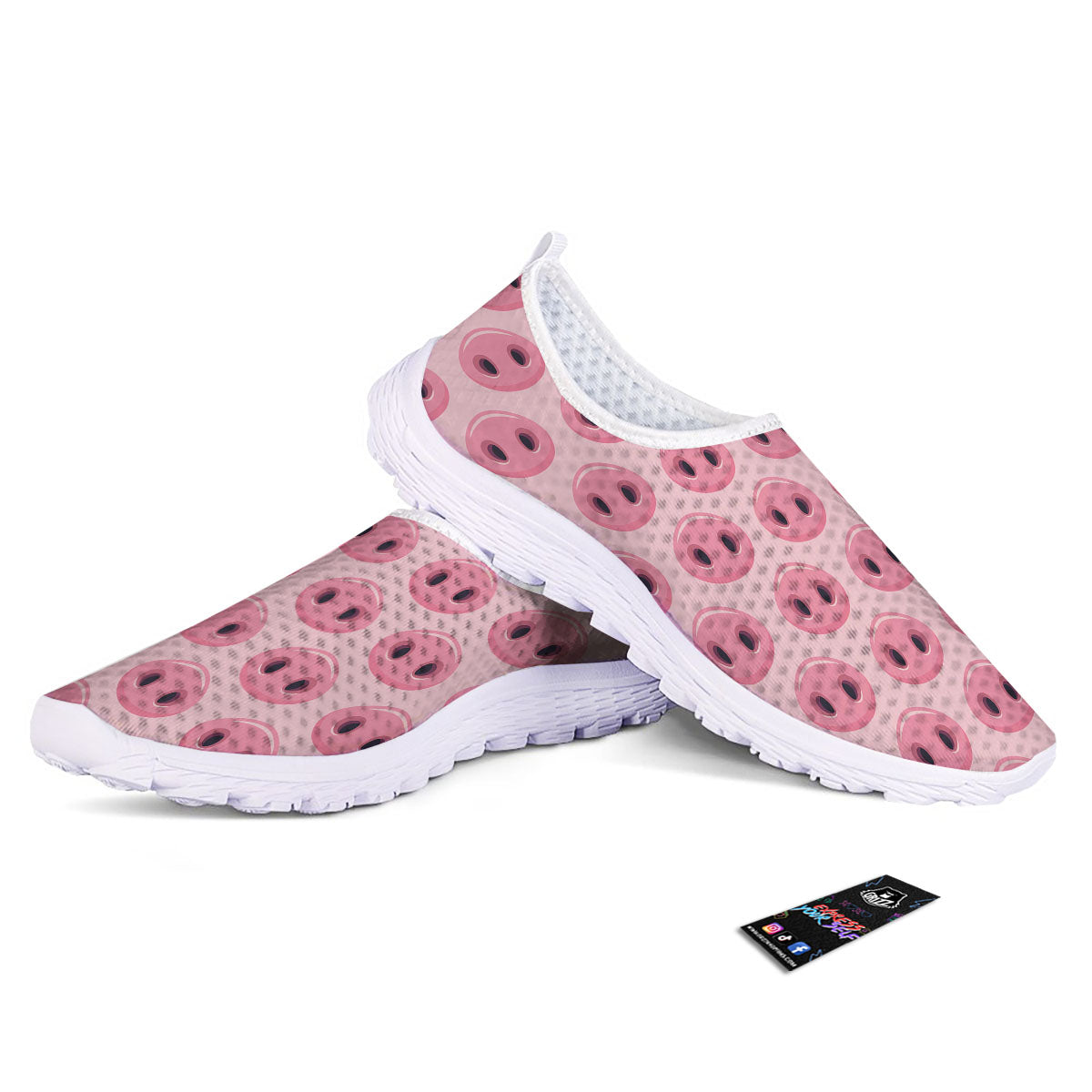 Pig Nose Pink Print Pattern Nurse Shoes-grizzshop