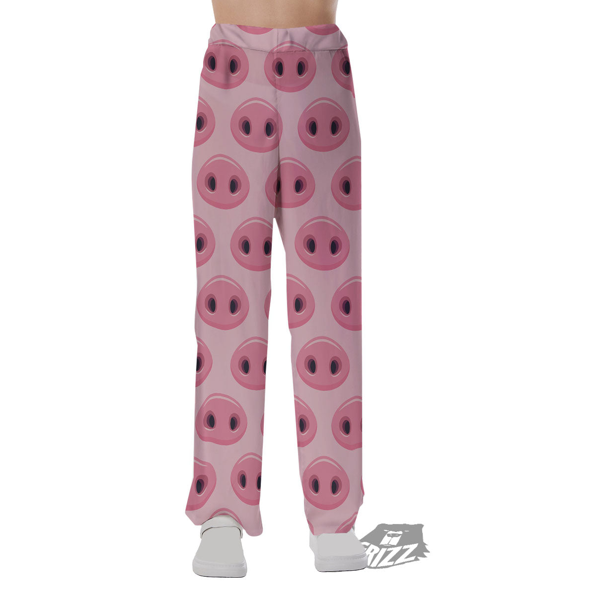 Pig Nose Pink Print Pattern Pajama Pants-grizzshop