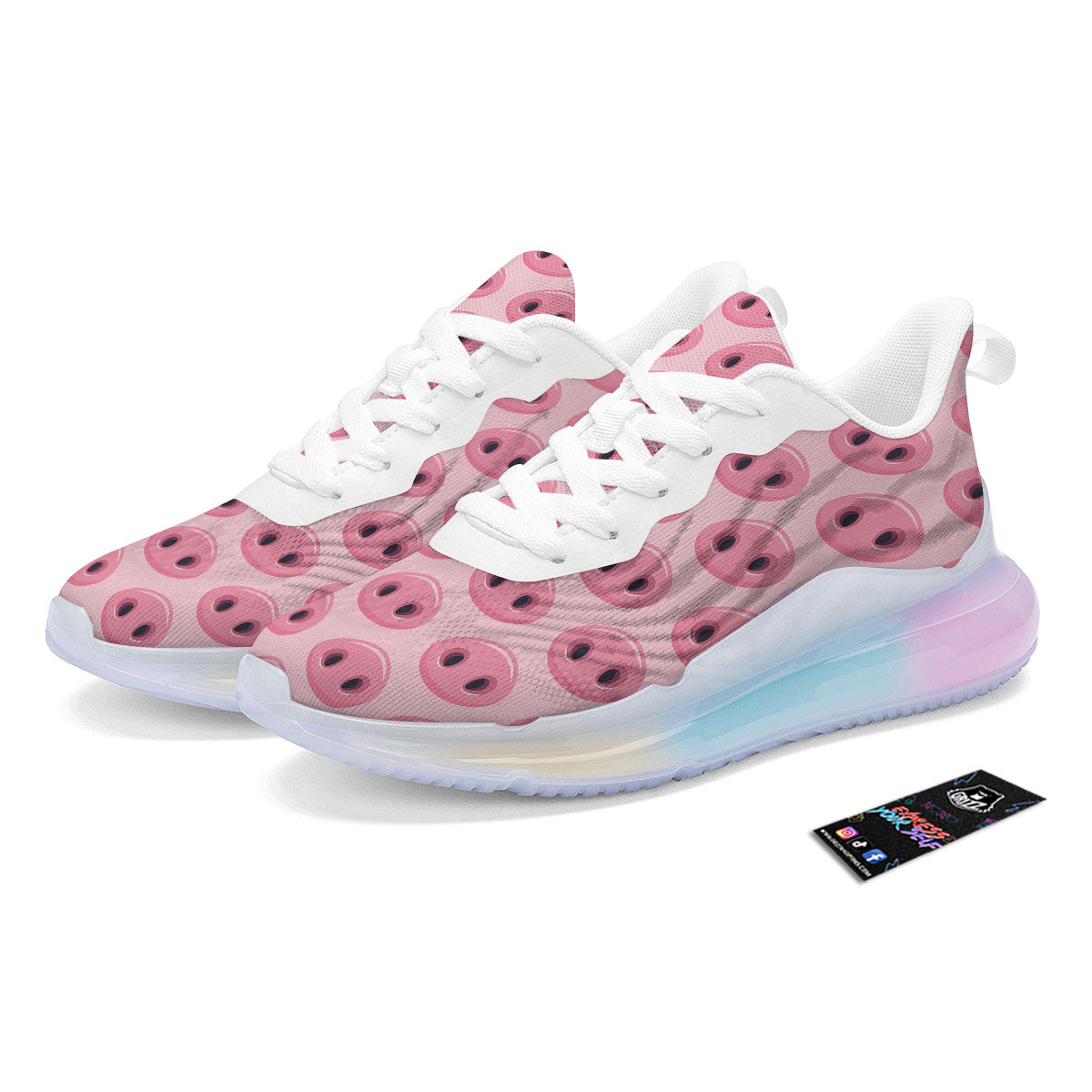 Pig Nose Pink Print Pattern Running Sneakers-grizzshop