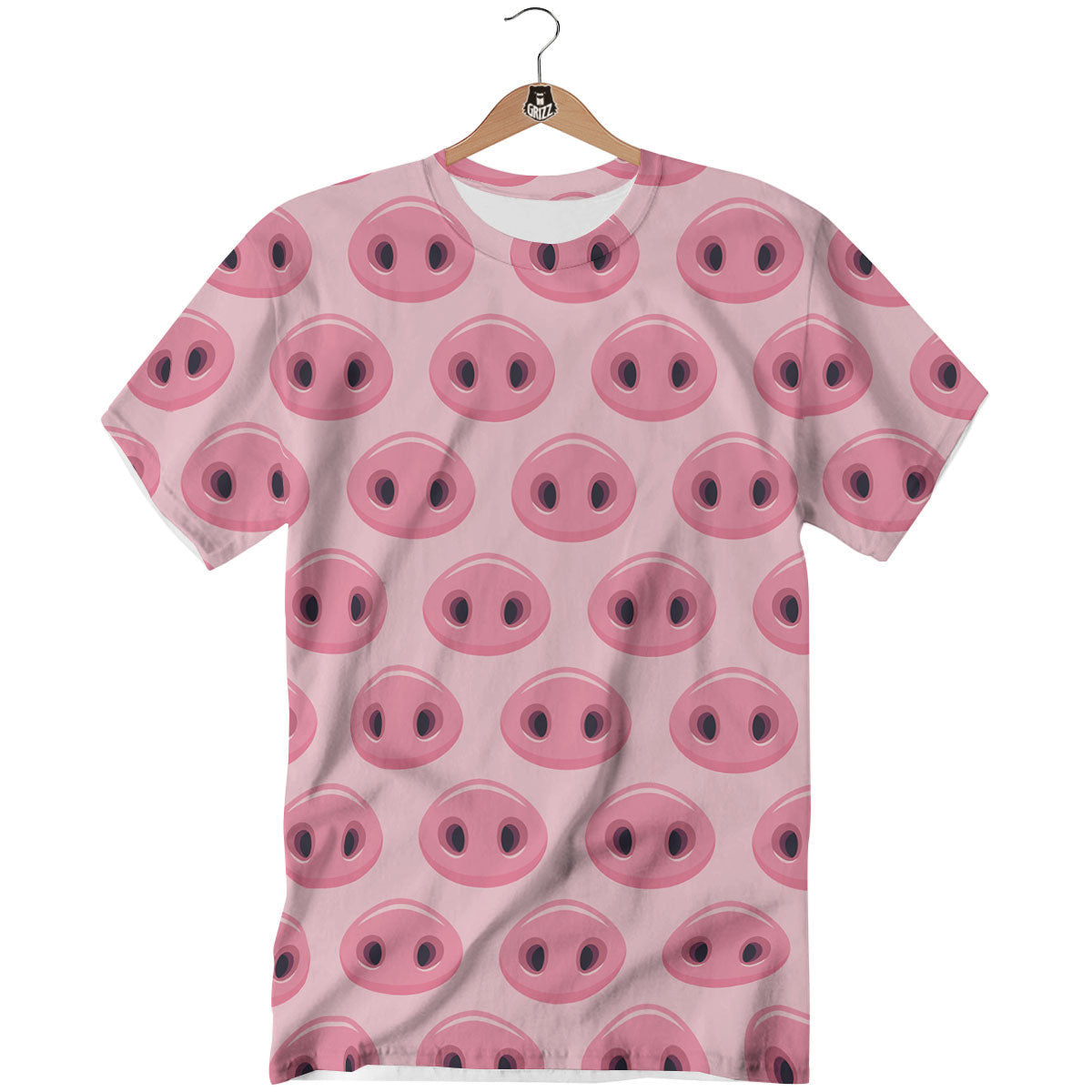 Pig Nose Pink Print Pattern T-Shirt-grizzshop