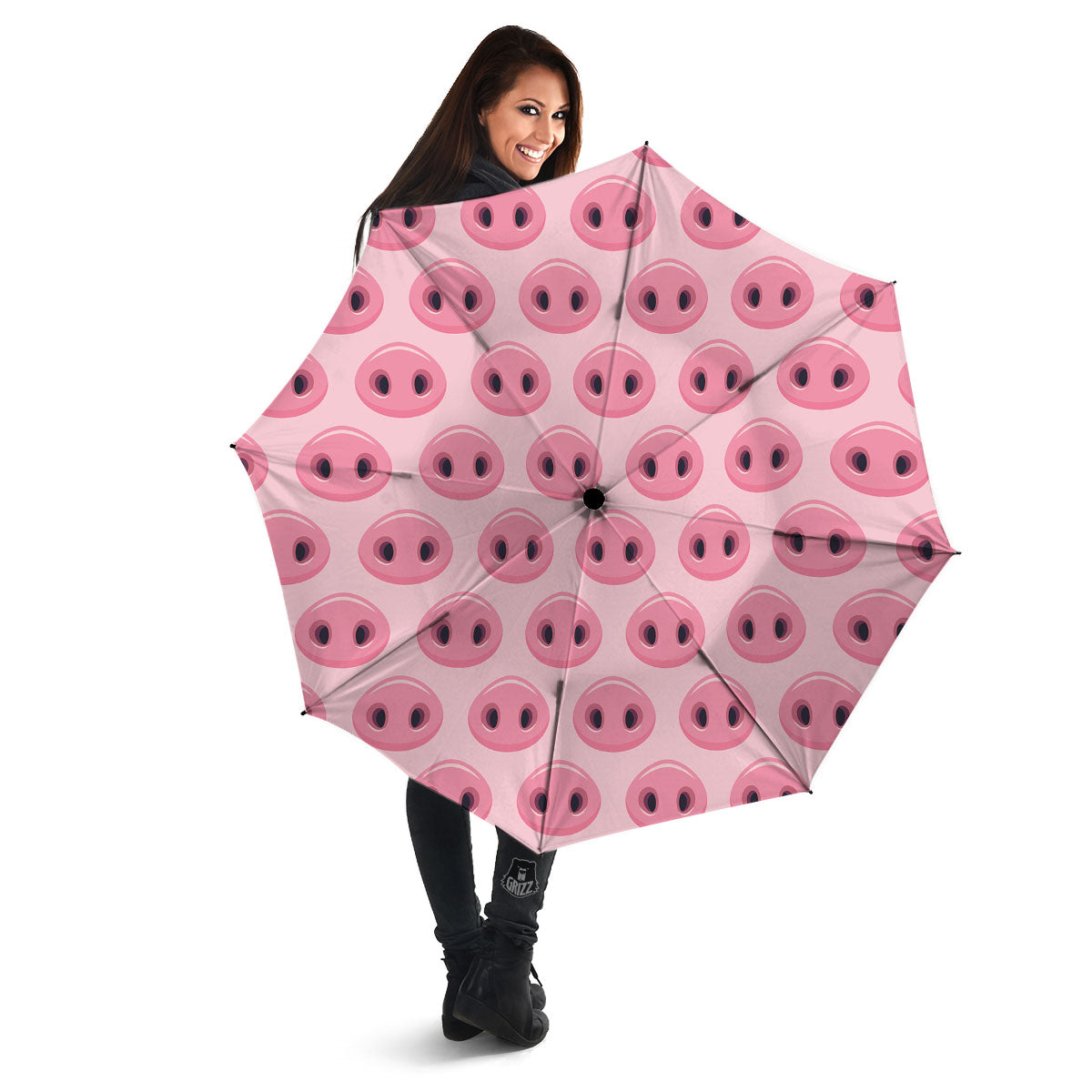 Pig Nose Pink Print Pattern Umbrella-grizzshop