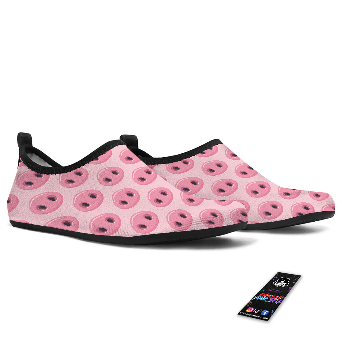 Pig Nose Pink Print Pattern Water Shoes-grizzshop