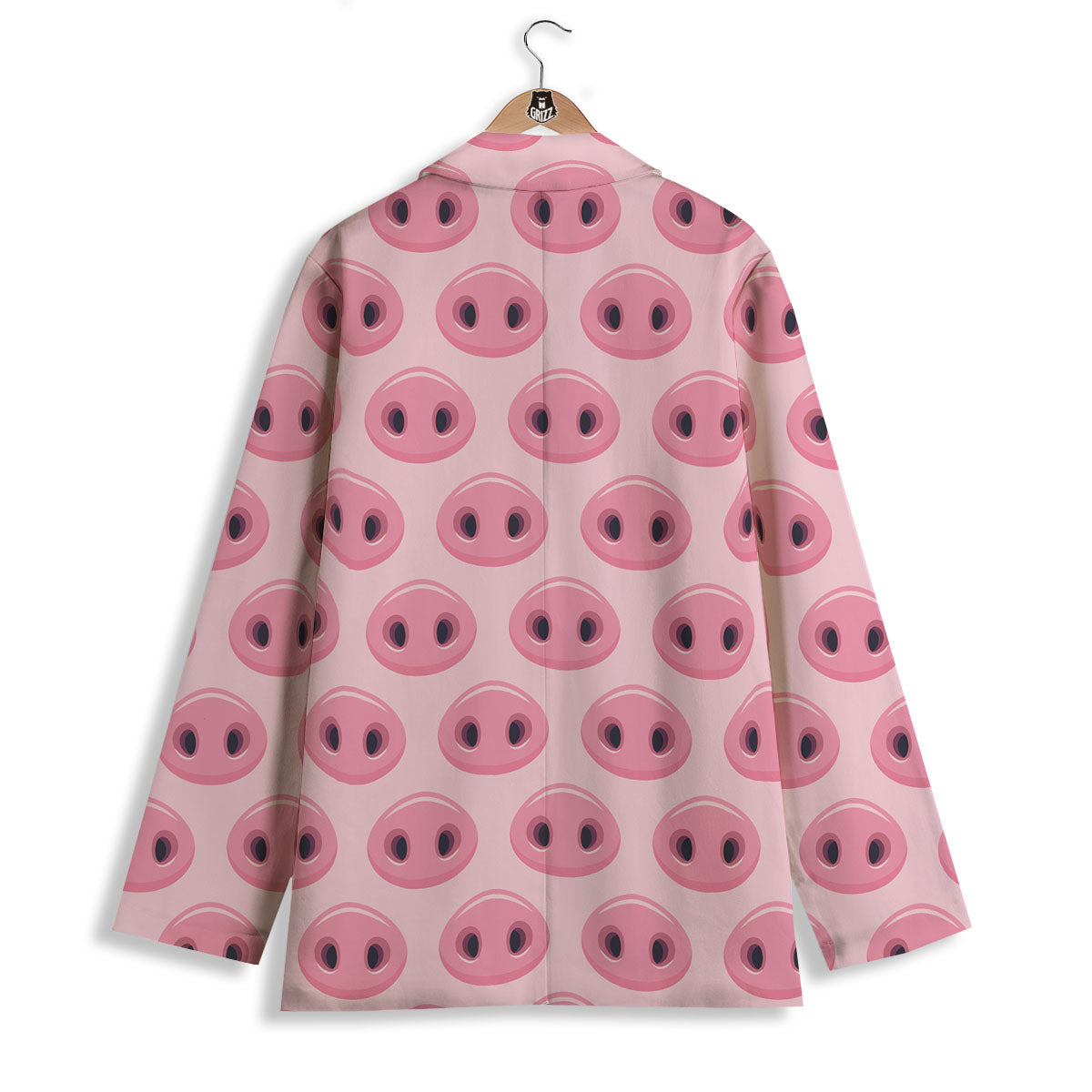 Pig Nose Pink Print Pattern Women's Blazer-grizzshop