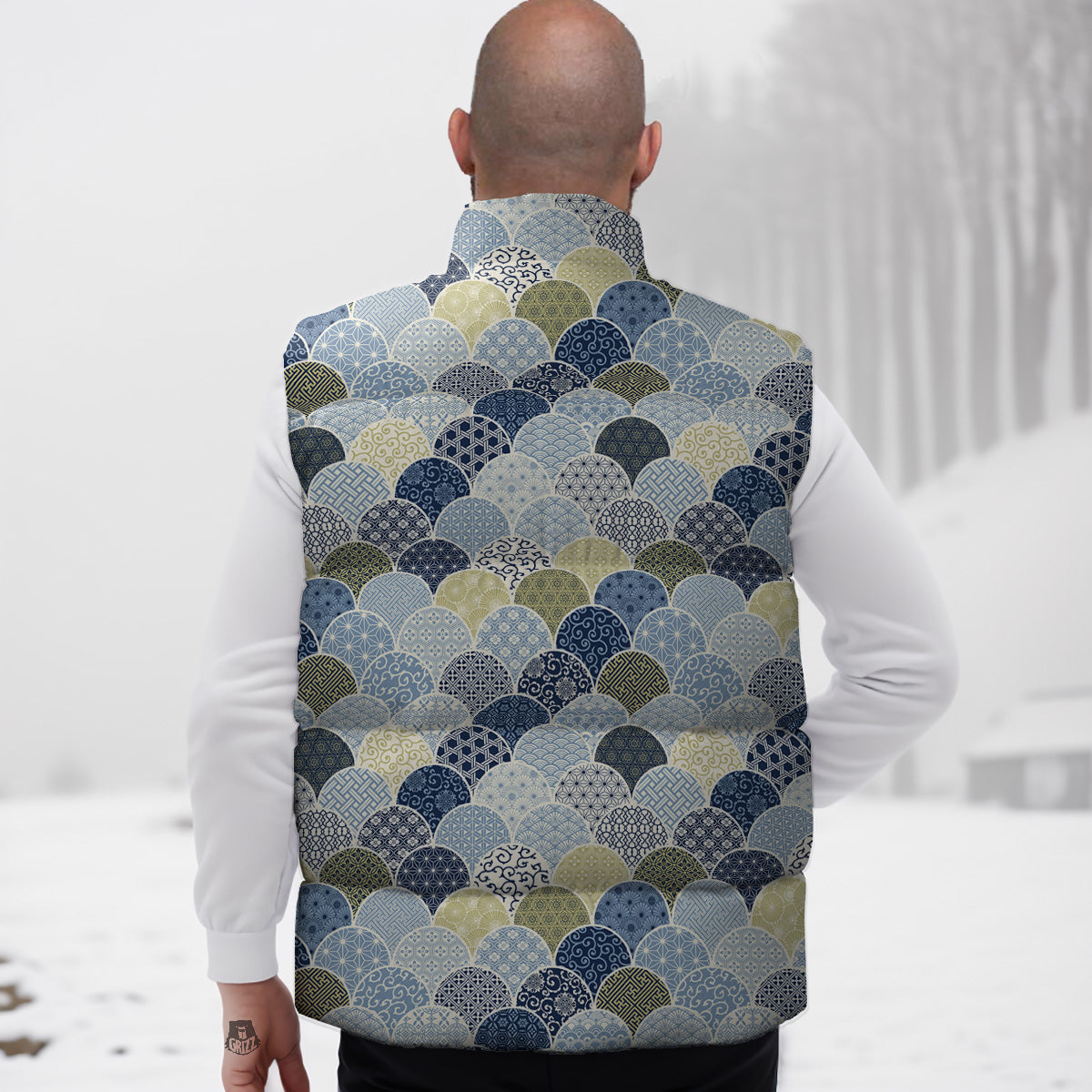 Pig Pattern Print Down Vest