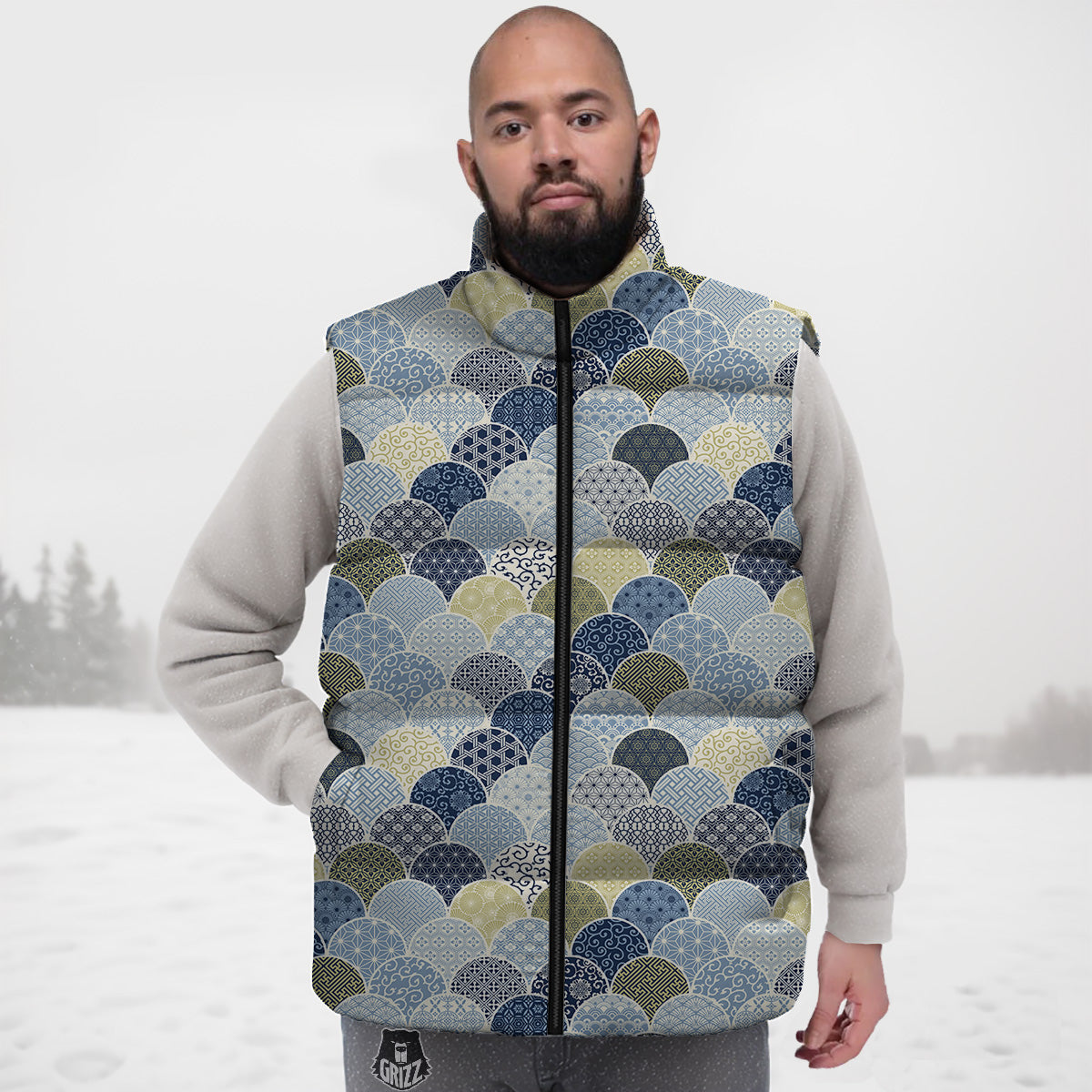 Pig Pattern Print Down Vest