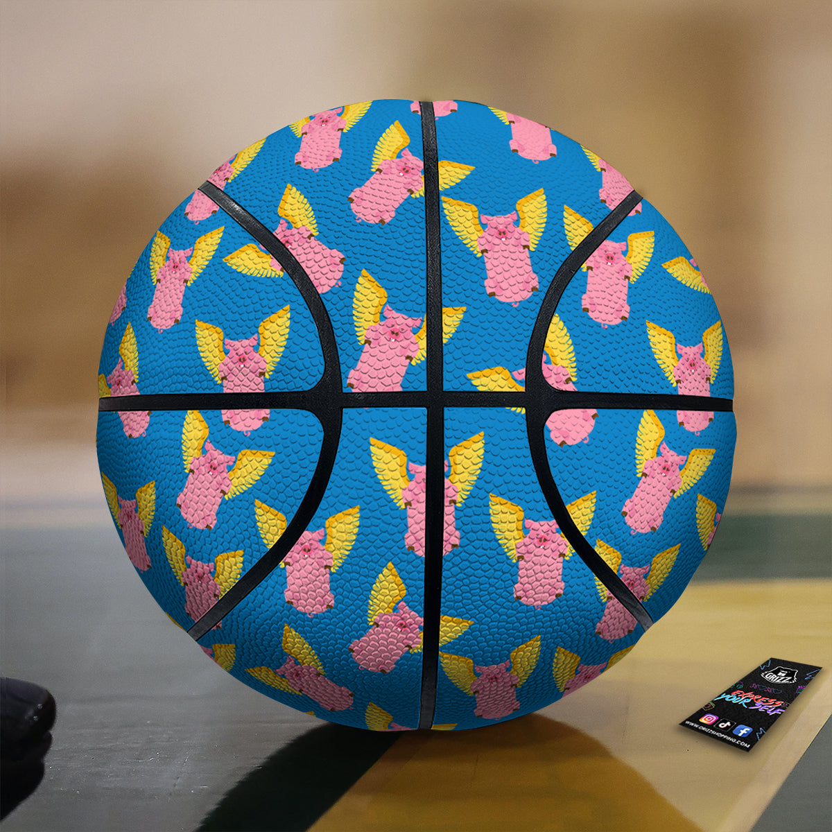 Pig Pink Vintage Print Pattern Basketball