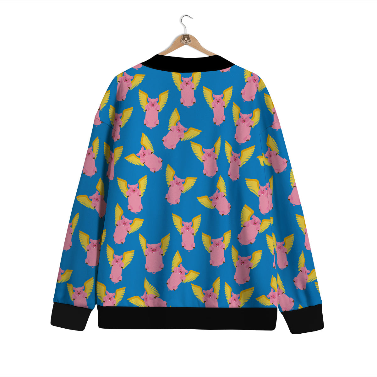 Pig Pink Vintage Print Pattern Cardigan-grizzshop