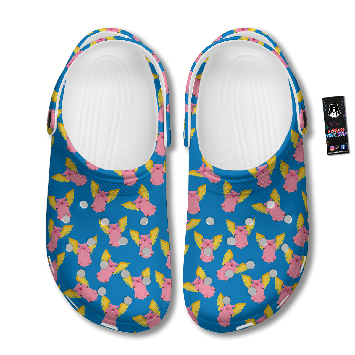 Pig Pink Vintage Print Pattern Clog-grizzshop