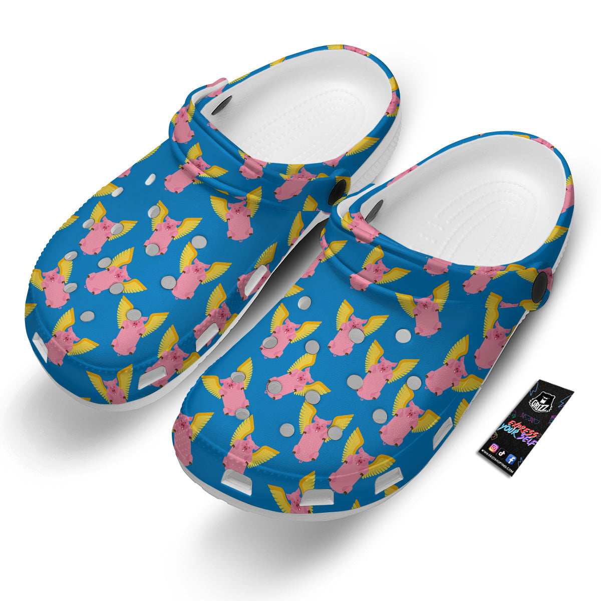 Pig Pink Vintage Print Pattern Clog-grizzshop