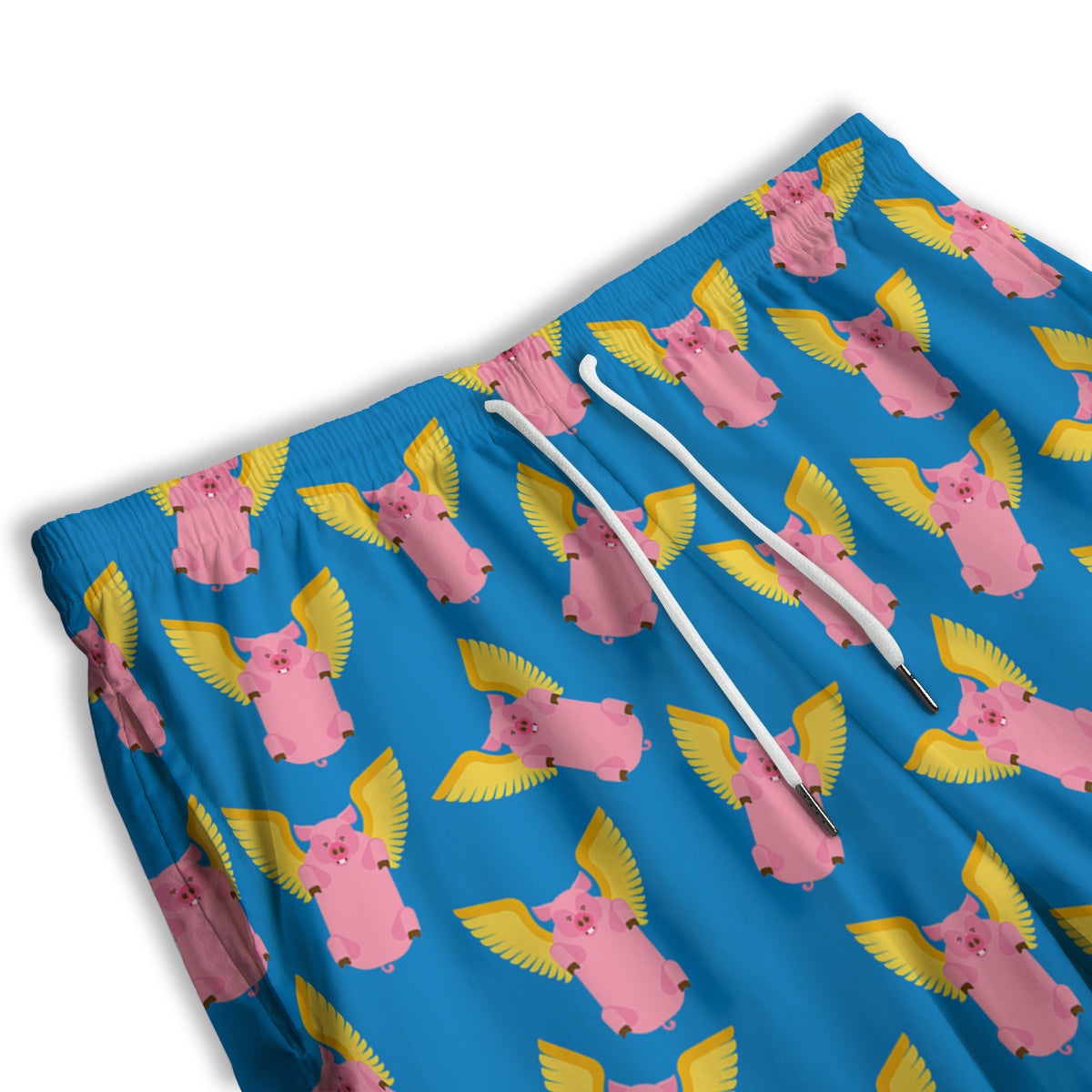 Pig Pink Vintage Print Pattern Men's Athletic Shorts
