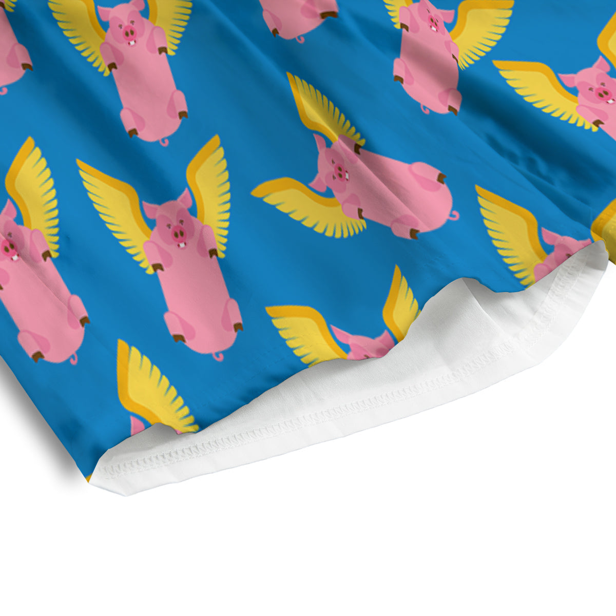 Pig Pink Vintage Print Pattern Men's Athletic Shorts