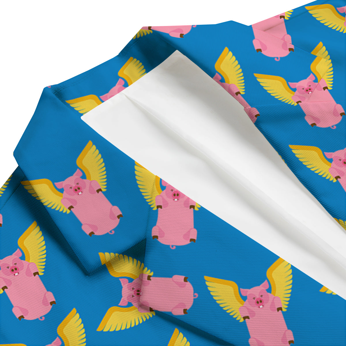 Pig Pink Vintage Print Pattern Men's Blazer-grizzshop