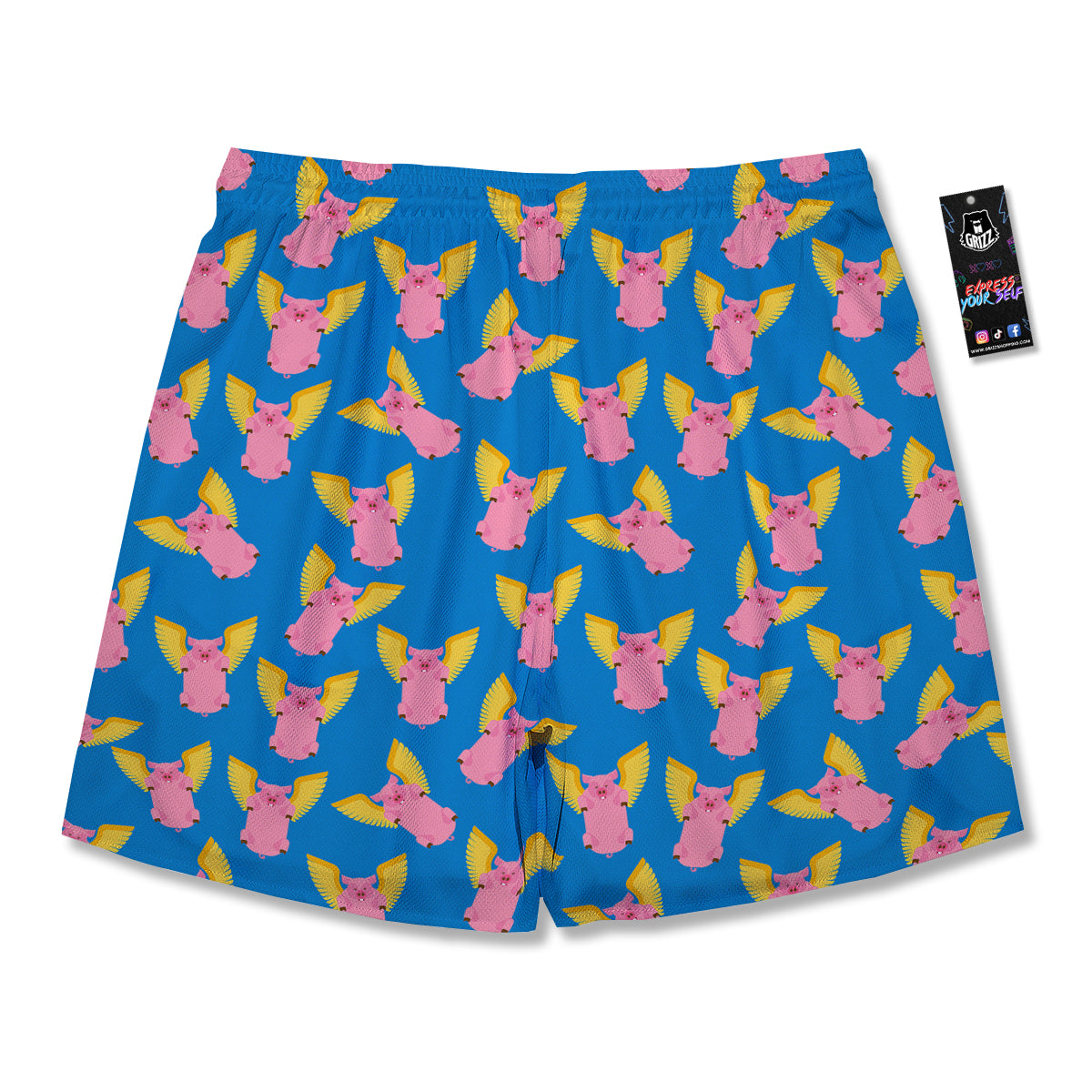 Pig Pink Vintage Print Pattern Men's Running Shorts-grizzshop