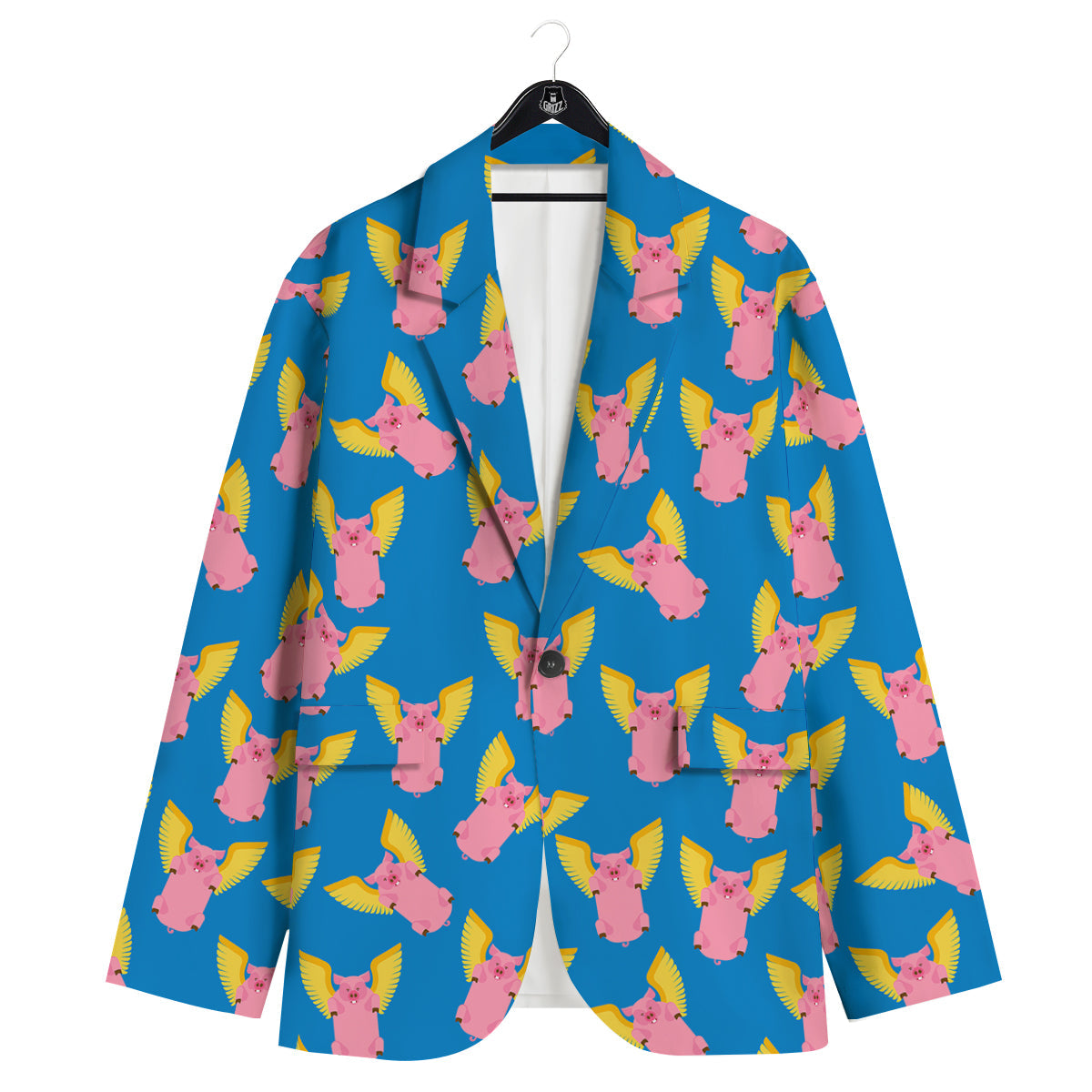Pig Pink Vintage Print Pattern Men's Sport Coat-grizzshop