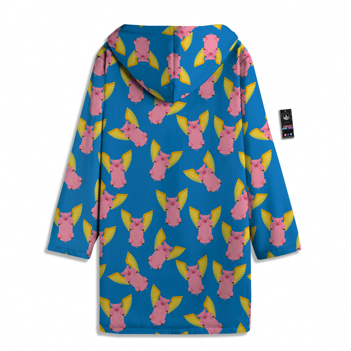 Pig Pink Vintage Print Pattern Men's Windbreaker Jacket-grizzshop