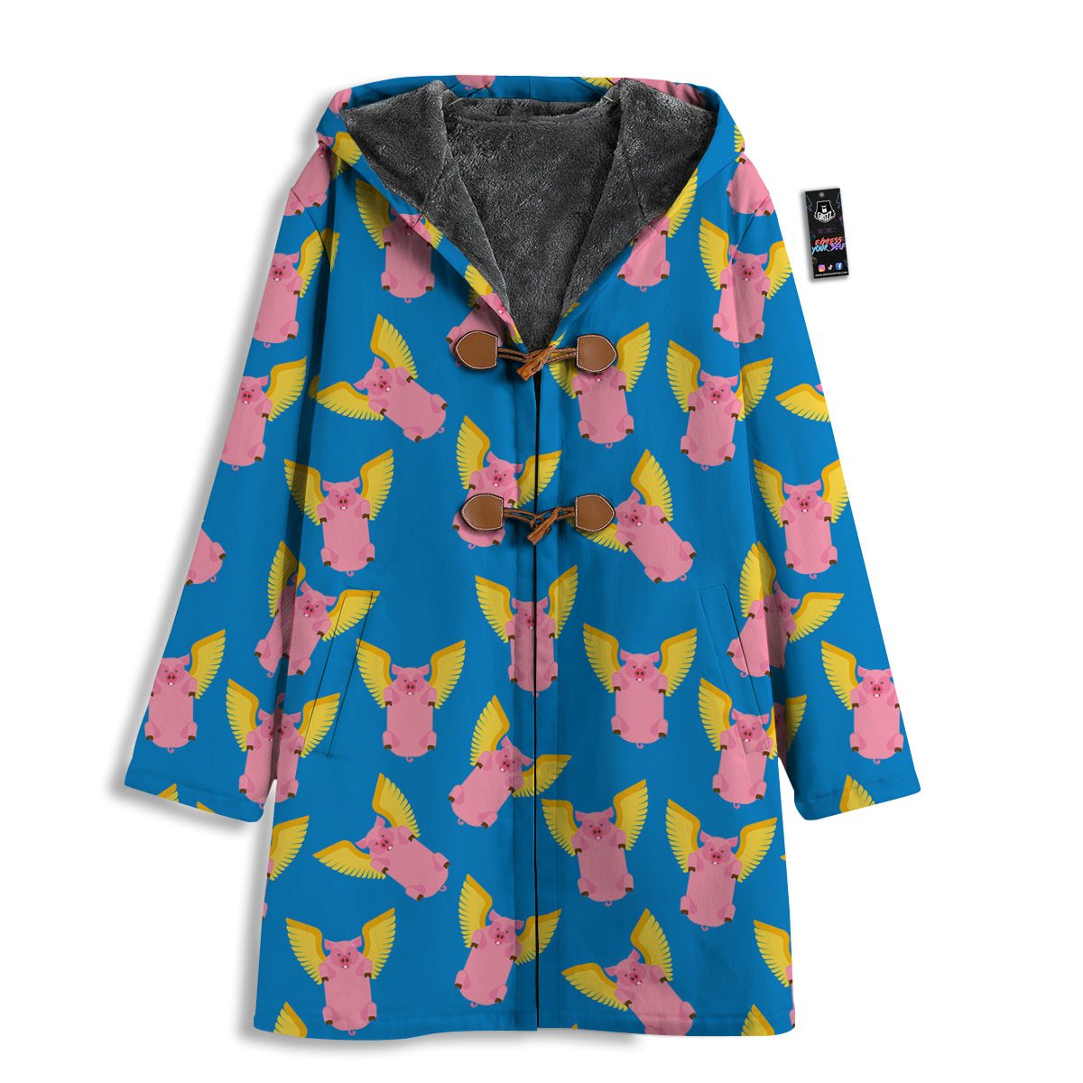 Pig Pink Vintage Print Pattern Men's Windbreaker Jacket-grizzshop