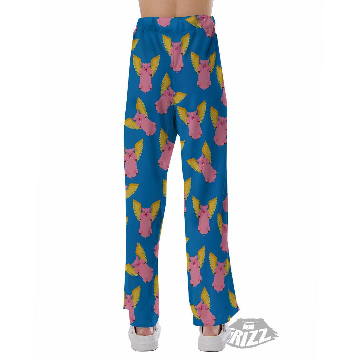 Pig Pink Vintage Print Pattern Pajama Pants-grizzshop