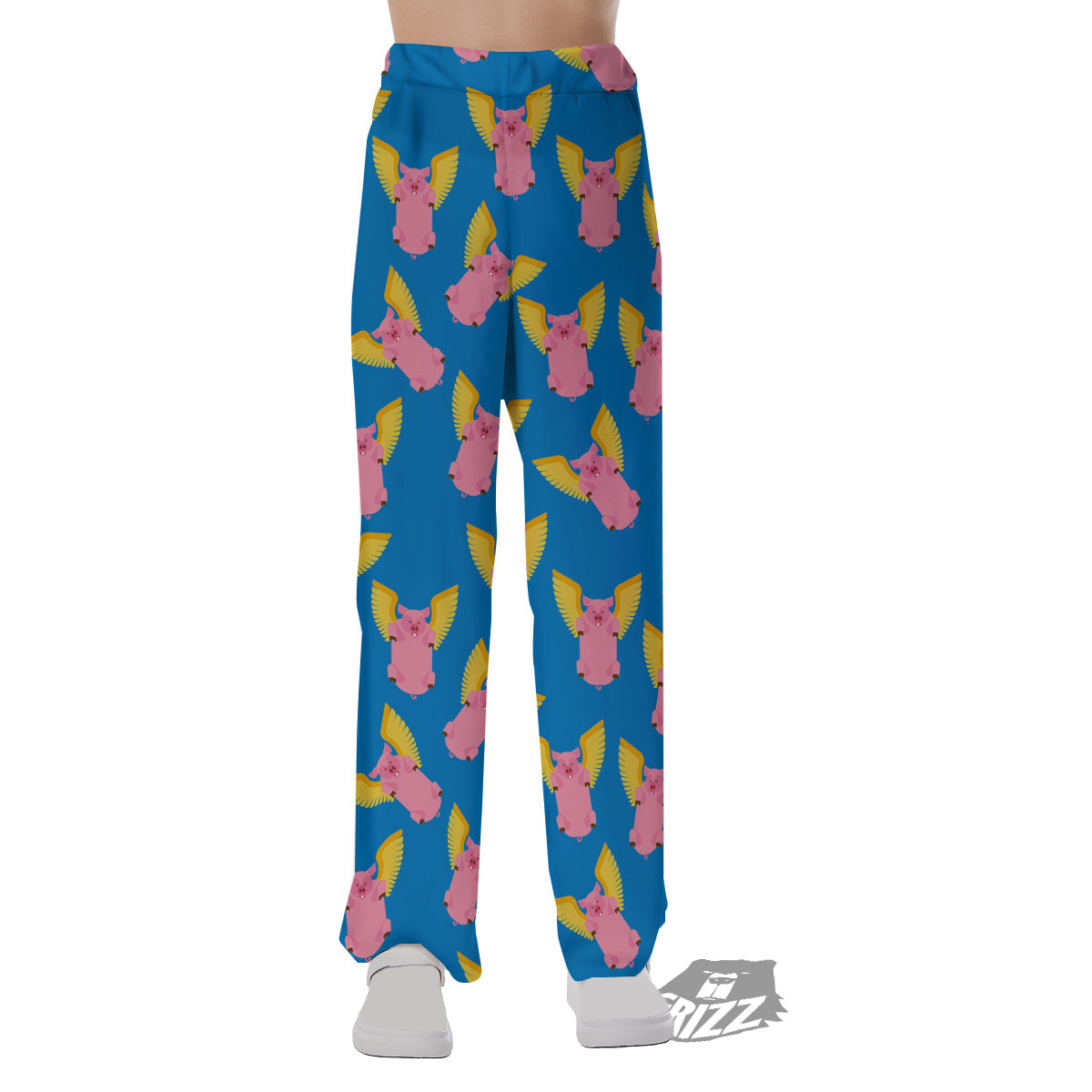 Pig Pink Vintage Print Pattern Pajama Pants-grizzshop