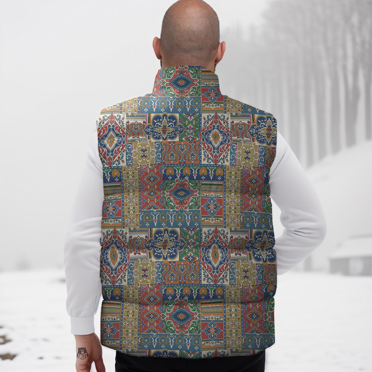 Pig Print Pattern Down Vest