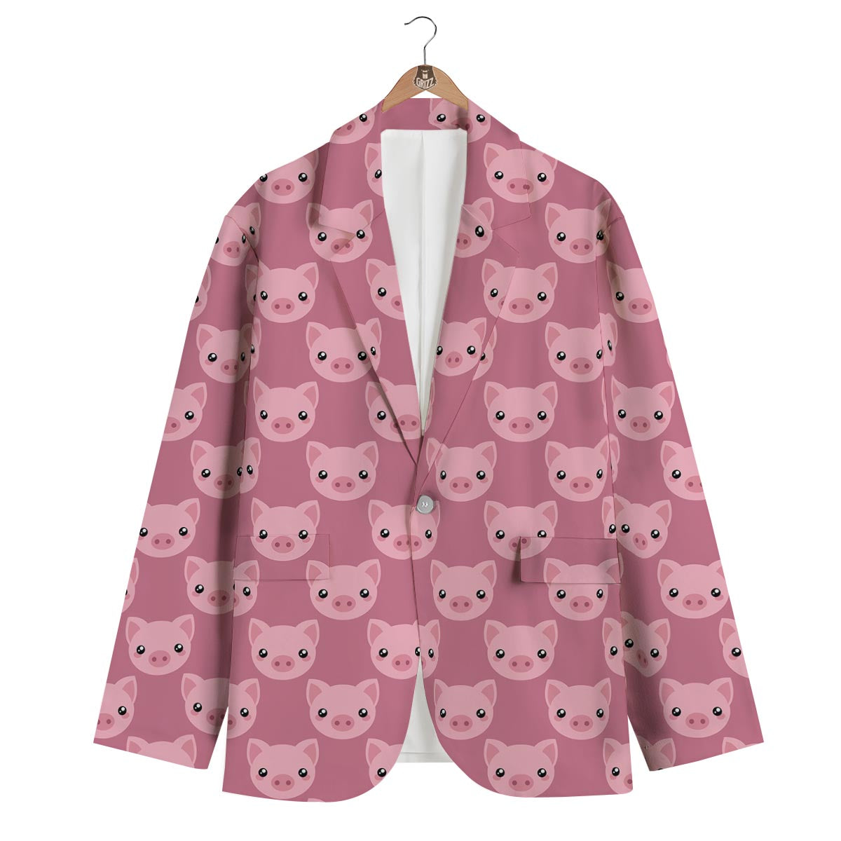 Pig Print Pattern Men's Blazer-grizzshop