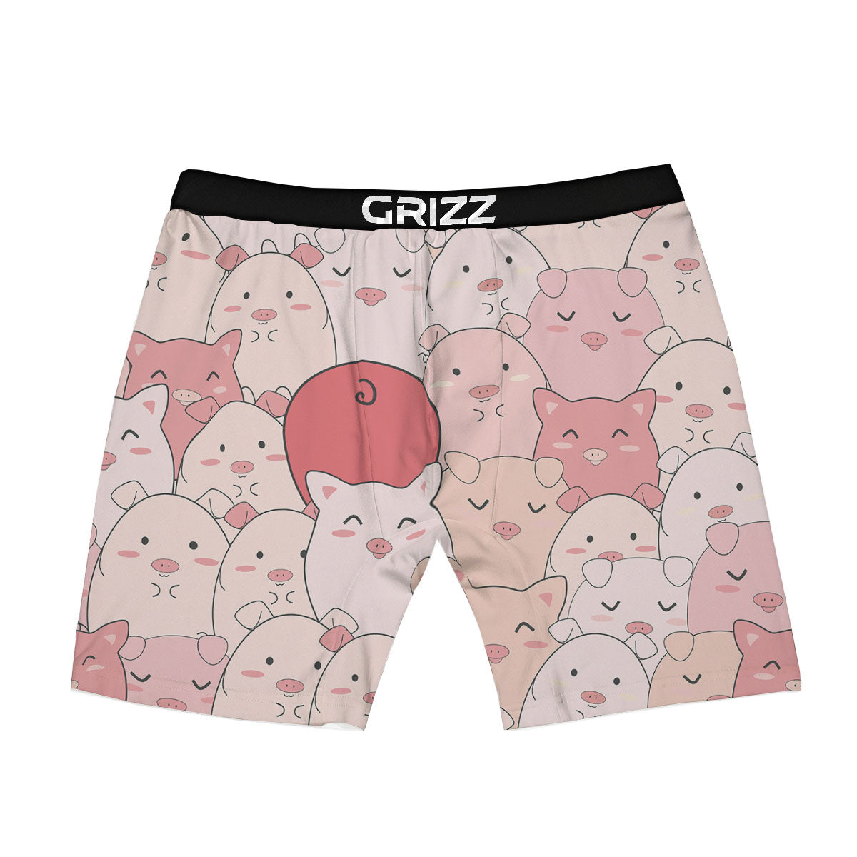 Pig Tail Pink Print Boxer Briefs-grizzshop