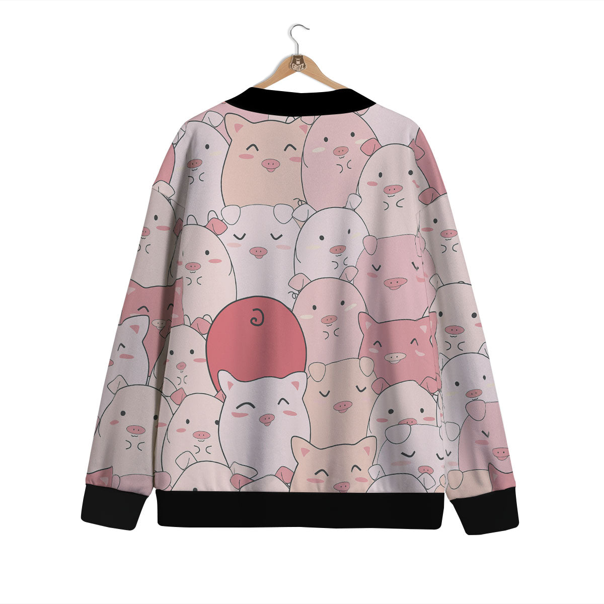 Pig Tail Pink Print Cardigan-grizzshop