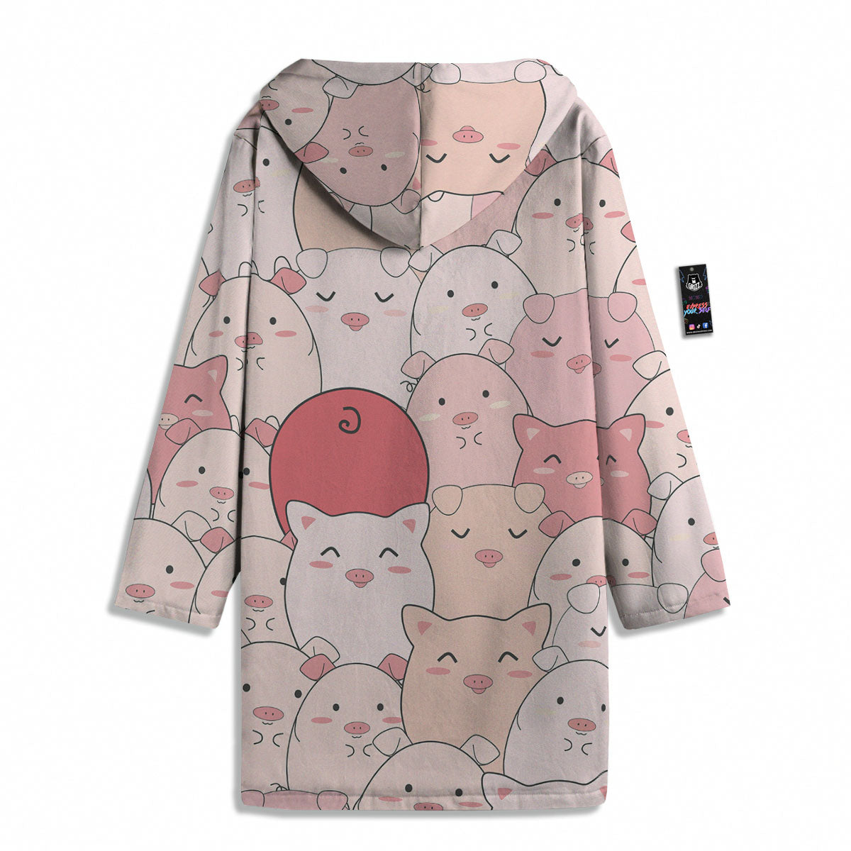 Pig Tail Pink Print Men's Windbreaker Jacket-grizzshop