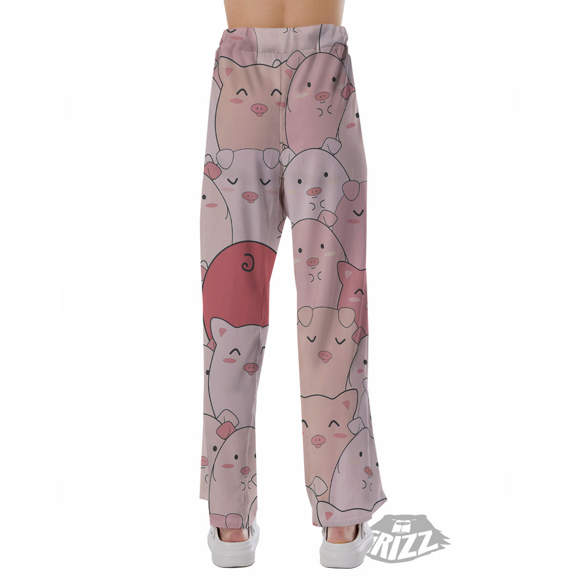 Pig Tail Pink Print Pajama Pants-grizzshop