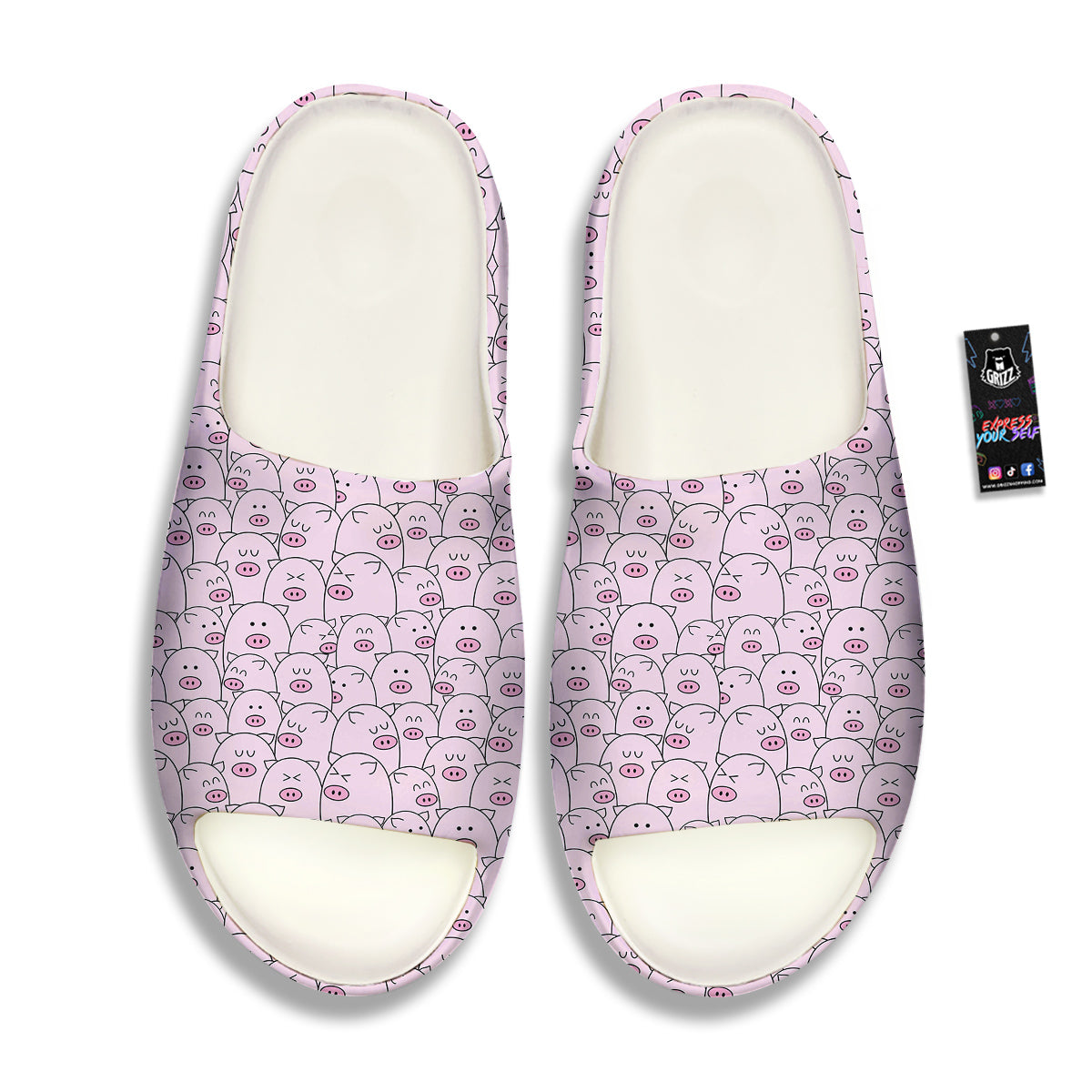 Pig Cute Pink Print Pattern Sandals-grizzshop