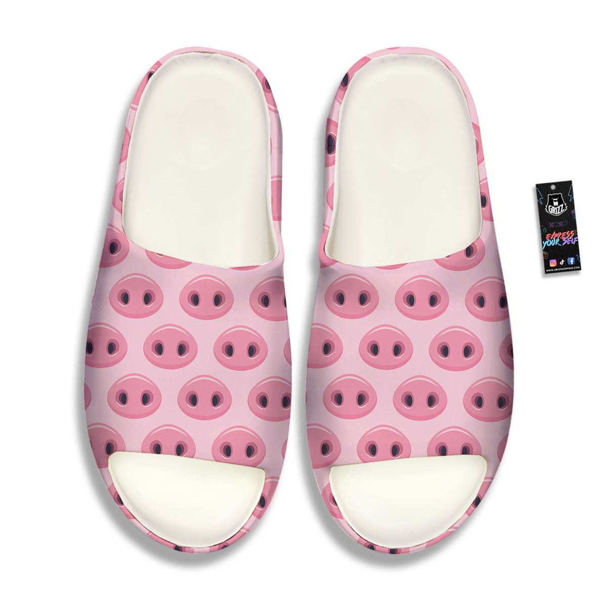 Pig Nose Pink Print Pattern Sandals-grizzshop