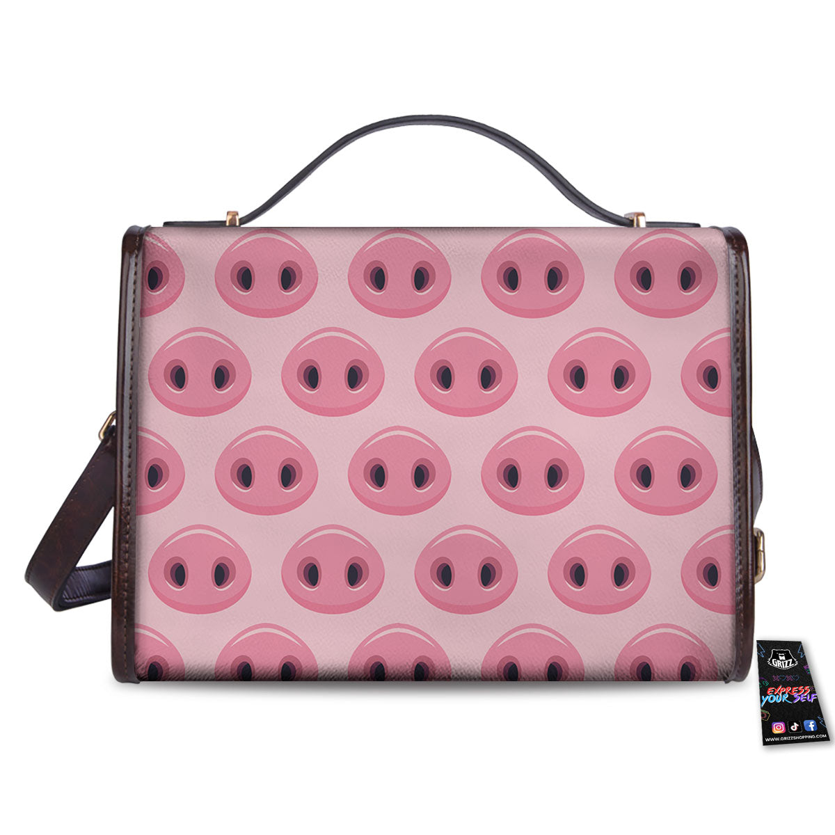 Pig Nose Pink Print Pattern Women's Satchel Bag