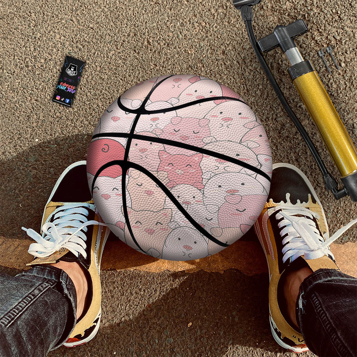 Patchwork Flower Vintage Print Pattern Basketball