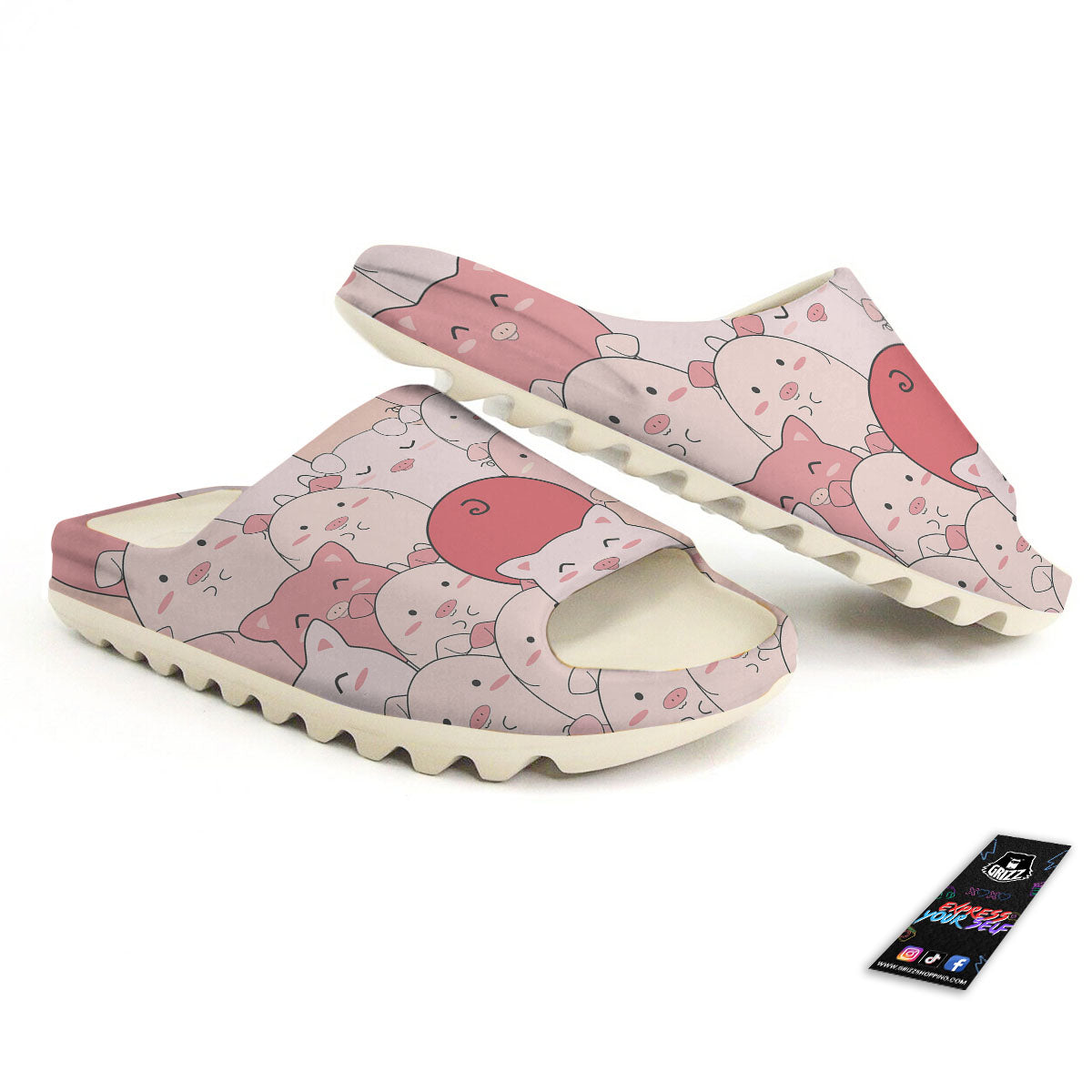 Pig Tail Pink Print Sandals-grizzshop