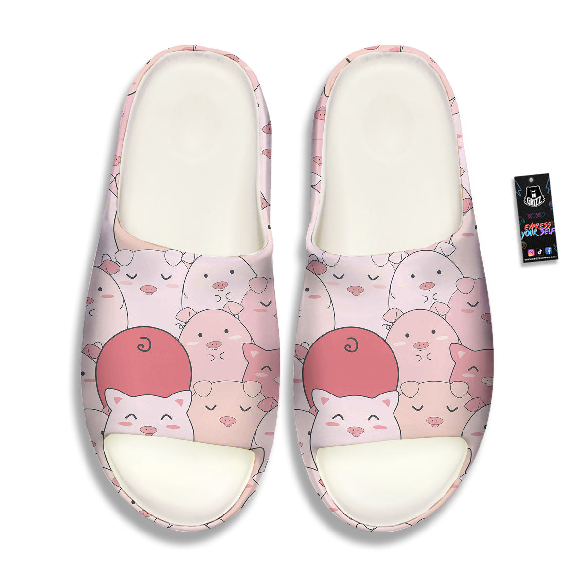 Pig Tail Pink Print Sandals-grizzshop