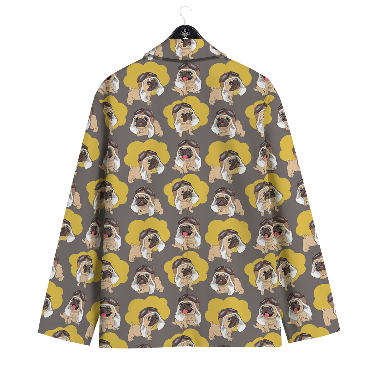Pilot Pug Print Pattern Men's Sport Coat-grizzshop