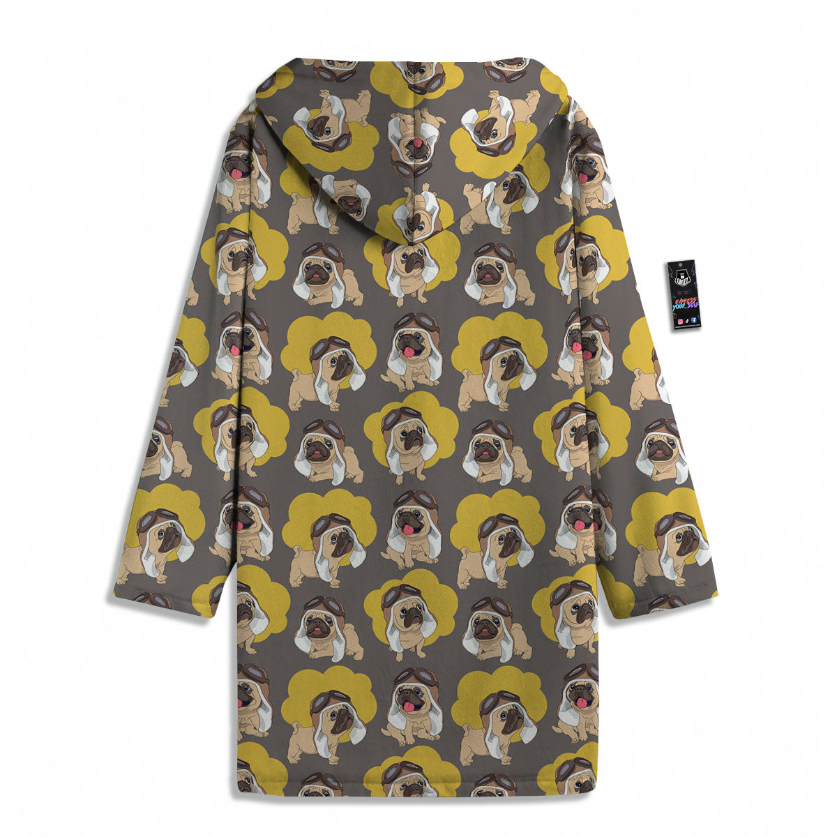 Pilot Pug Print Pattern Men's Windbreaker Jacket-grizzshop